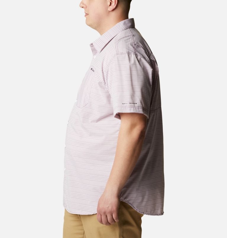 Men's Columbia Twisted Creek III Short Sleeve Shirts Stripe | Plus Size CA-KC58L